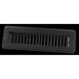212 MAIN Premium Metal Dampered Floor Register with Airflow Control, 2x10 in, Black Rectangular Household Appliance HVAC Floor Vent Part