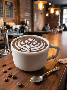 3D Printed Coffee Spill Fidget Toy - Realistic Latte Art Spiral Mug - Desk Toy Prank & Stress Relief Gift