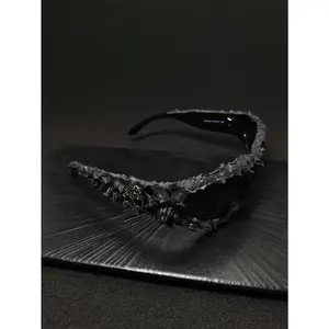 1pc Skull Poison Drip Glue Accessory Decoration, Asymmetrical Effect, Retro Boho Elegant Party Frame Glasses Unisex, Sunglasses Polarized Rectangular UV Protection Sunglasses