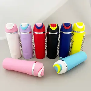 Korean Style Mini Water Bottle Charm with Hidden Lipstick Case TikTok Viral Accessory Keychain Set Wristlet Strap
