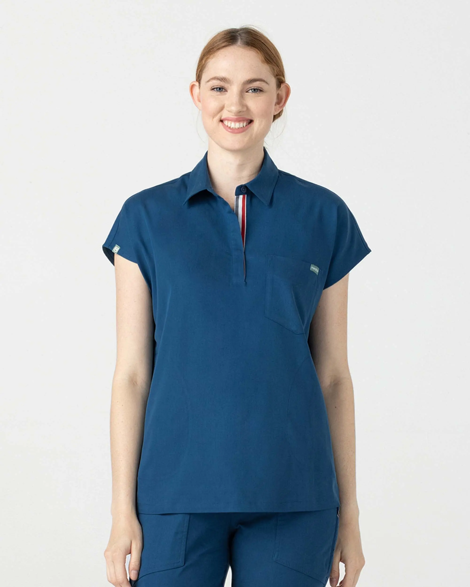 TENCEL™ Capri‎ ‎ Collared Scrub Top (Final Sale)