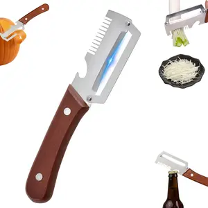 Multi-Functional Vegetable Fruit Peeler, Upgraded Stainless Steel Blade Peeler with Wooden Handle, Durable Ergonomic Kitchen Peeler for Home Cooking & Professional Chefs #SummerVibes