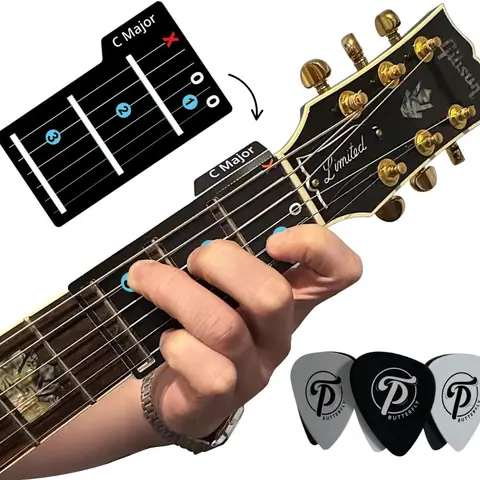 Guitar Card Chords with Butterfly Guitar Picks for Beginner Guitar Players Learning Tools Music Accessories,Ebook,Lessons
