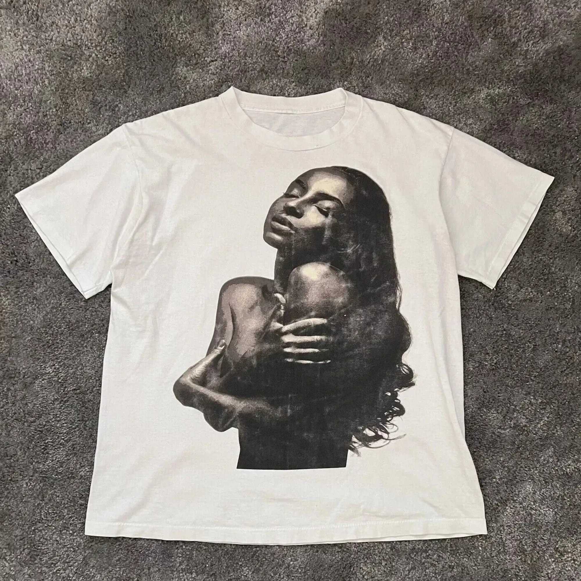 Sade graphic tees, Sade Tour White Cotton T-shirt, SADE Gift, Vintage Concert T-Shirt, Y2K Music Tshirt, Gift For Fan, Unisex T-Shirt, Short Sleeve Tee Shirt, , Graphic tour Shirt, Sade concert Shirt Classic Cotton Unisex Tshirt Fabric Menswear