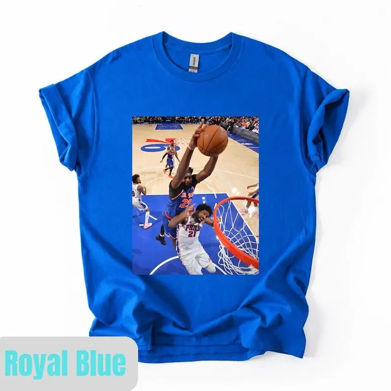 Mitchell Robinson Dunks On Joel Embiid Shirt, New York Basketball Tee, Gift for Fans