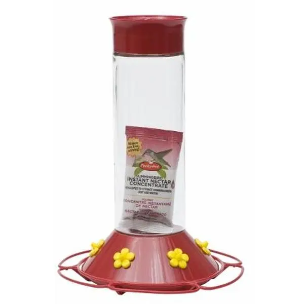 212 MAIN 209B 30 Oz Shatter-Proof Glass Hanging Hummingbird Feeder - Ant Moat, Full Circle Perch, 6 Bird Feeding Stations, No-Drip Feeding Base, Detachable Backyard Bird Supply for Hummingbirds
