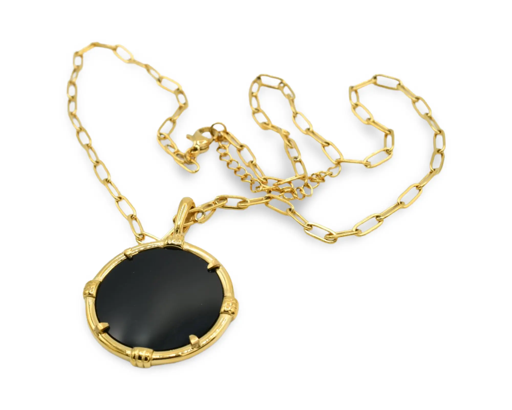 Black Medallion Necklace, Stylish and Elegant Design Black Medallion Necklace, Stylish and Elegant Design