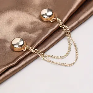 2pcs/set Magnetic Sleeve Cuff Buttons, No-Sew Adjustable Shirt Sizes, Anti-Slip & Secure Closure for Knitting and Sewing Supplies, Chain