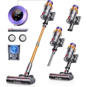 Cordless Vacuum Cleaner, 600W 50KPA 65Mins Cordless Stick Vacuum Cleaner With  Screen, Self-Standing,Wall Mount , Handheld Vacuum Cleaners for //Carpets/Hard Floors(X7A)