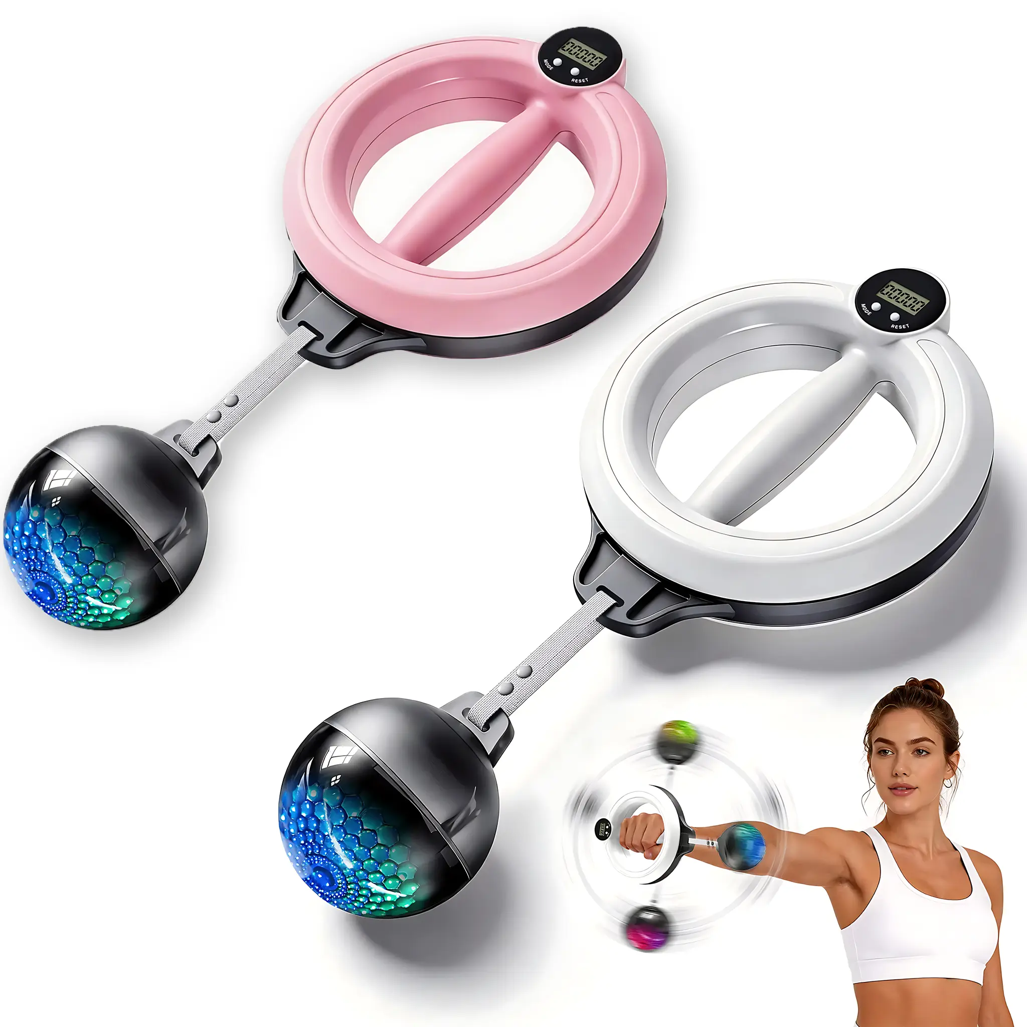 360° Rotating Wrist & Forearm Trainer for Men and Women, Upper Body Strength Tool for Arms, Shoulders & Chest, Tones Arms，Portable Home and Gym Fitness Equipment Ideal for Home Gym Beginners & Daily Fitness Enthusiasts Summer vibes