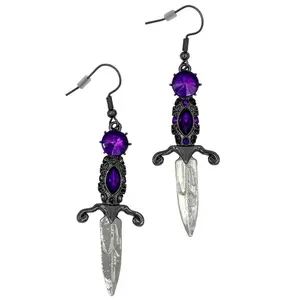 Elvira Dagger Earrings Purple Jewelry