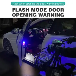 2 automotive warning door lights, LED anti-collision lights, flashing lights that activate when doors open, sensor-controlled lights for creating a welcoming atmosphere, no wiring required