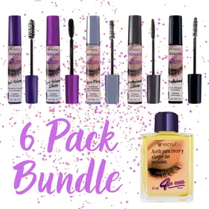 Prosa Viral 4 in 1 Mascara 5 Piece + FREE Eyelashes Oil - Ultimate Bundle - Professional Silicone Brush for Natural Lash Definition & Longer Length - Kit Pestañas Prosa 5 Piezas + Aceite Para Pestanas GRATIS!