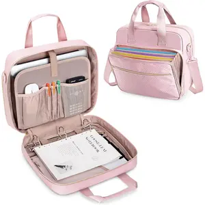 3 Ring Zipper Binder 2 Inch, Accordion File Organizer with  Strap, Zip Up Binder with 500-Sheet Capacity,