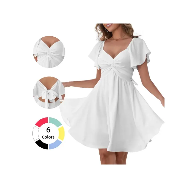 white dress summer flowy - TikTok Shop
