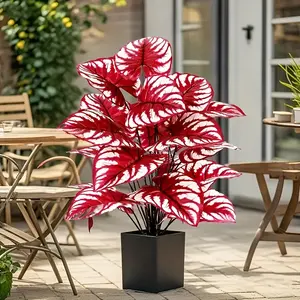 Large UV Resistant Artificial Plant, 18 Leaves, Fake Indoor Plants, Ideal for Indoor/outdoor Decor, House Plants Decor, Weddings, Christmas, Valentine's Day, Graduations