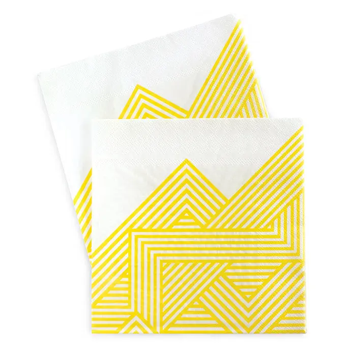 Hello Yellow Stripe Napkins – Premium 3 Ply, 20 Pack, 13" Square – Paper Eskimo