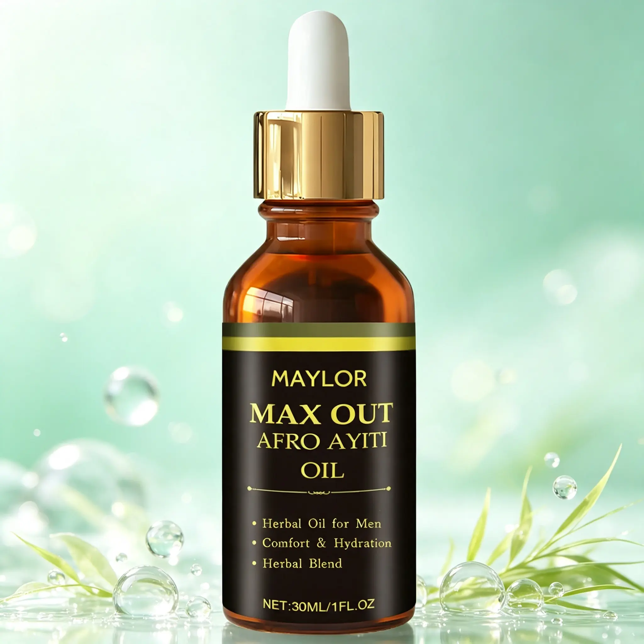 Maylor Herbal Body Oil (30ml) - Men's Plant-Based Natural Oils Herbs Body Care, Lightweight Fast-Absorbing Gentle Nourishing Blend for All Skin Types, Daily After Shower Hydration Support