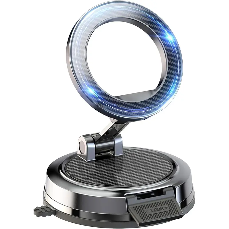 Strong Magnet Phone Holder for Car - 360° Secure Lock Magnetic Mount for Dashboard & Desk