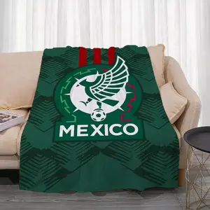 MEX Mexico national football team Throw Ultra Soft Flannel Throw Blanket - Kid Friendly Warm Anti-Static Medium Thickness | All Season Machine Washable Fade Resistant for Couch Bed Home Decor