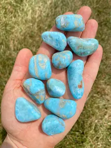 Larimar Tumbled Stone (Grade AB) - Polished Natural Larimar