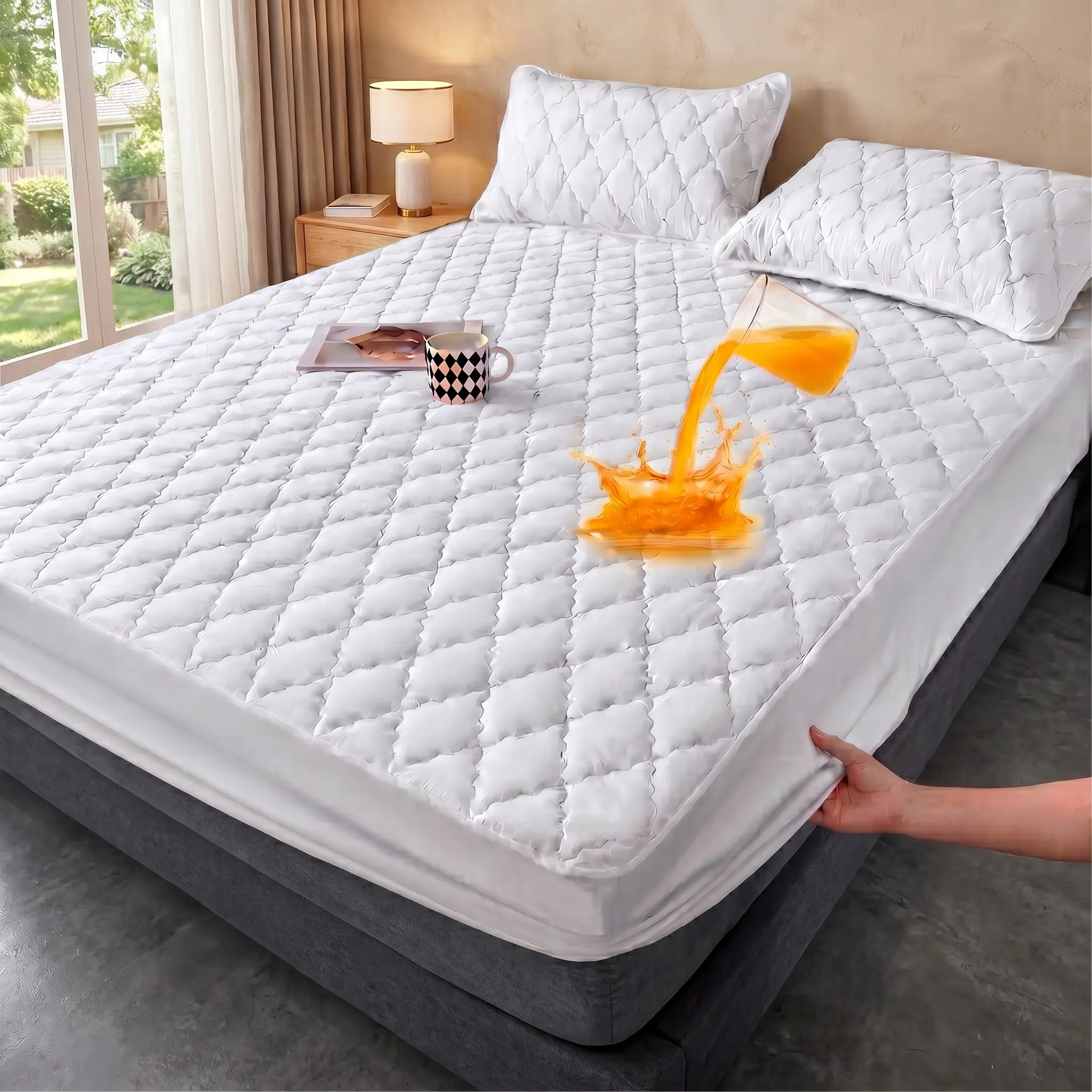 Waterproof Mattress Protector Set – 2/3 Pieces, 6-16" Deep Pocket, Soft & Breathable, Quilted, Noiseless – Machine Washable – Twin/Full/Queen/King