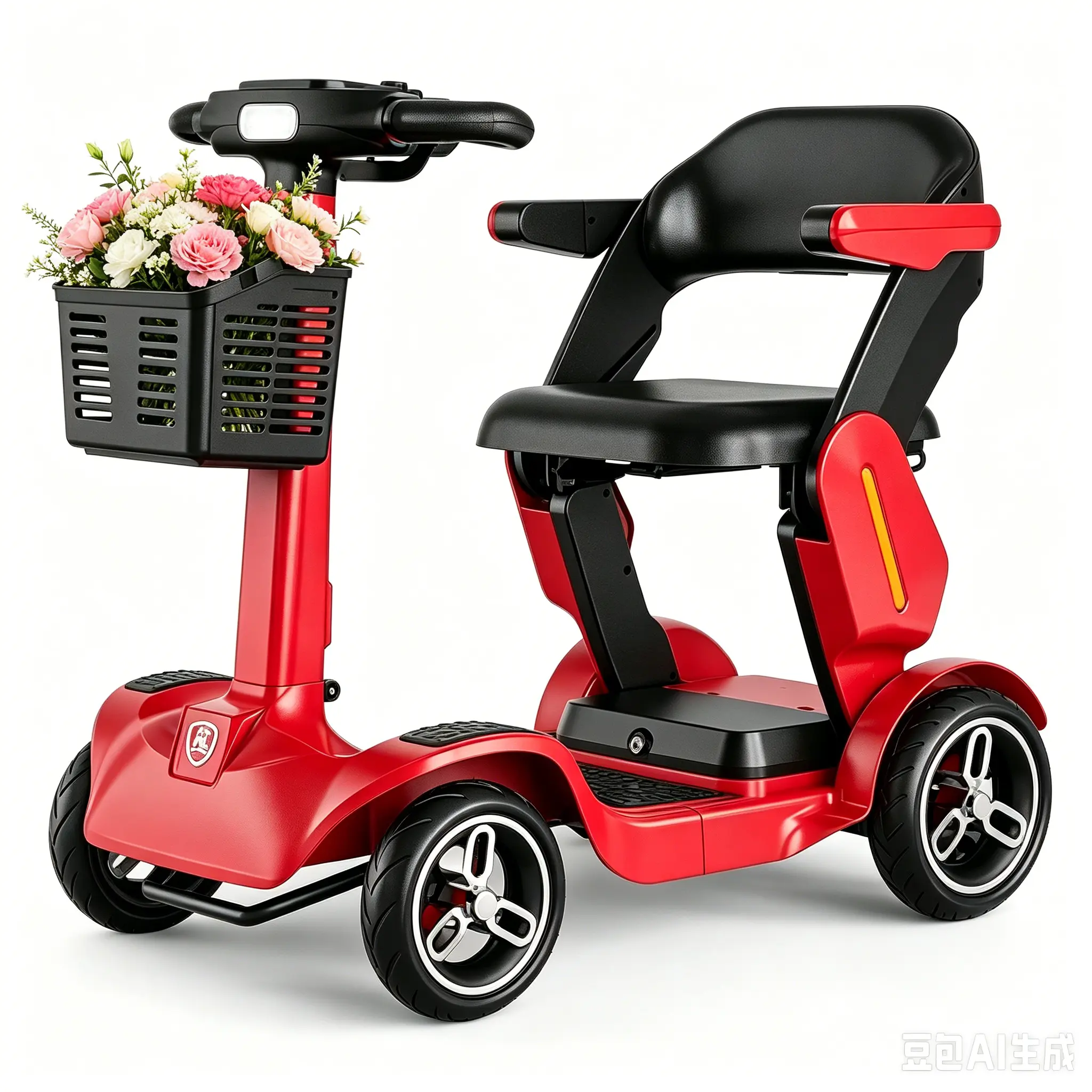 Foldable 4-Wheel Electric Mobility Scooter for Seniors, Health & Medical Equipment with Anti-Slip Design, 60KM Long Range, Easy Operation, Ideal for Daily Outings & Shopping