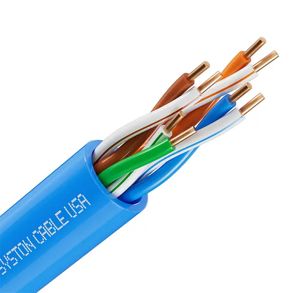 Syston Cat5e Bulk Ethernet Cable Solid Copper 24AWG CMR 350MHz 1Gbps LAN Network Cable – No RJ45 Connectors (Not Patch Cable) for PoE, Router & Security Camera