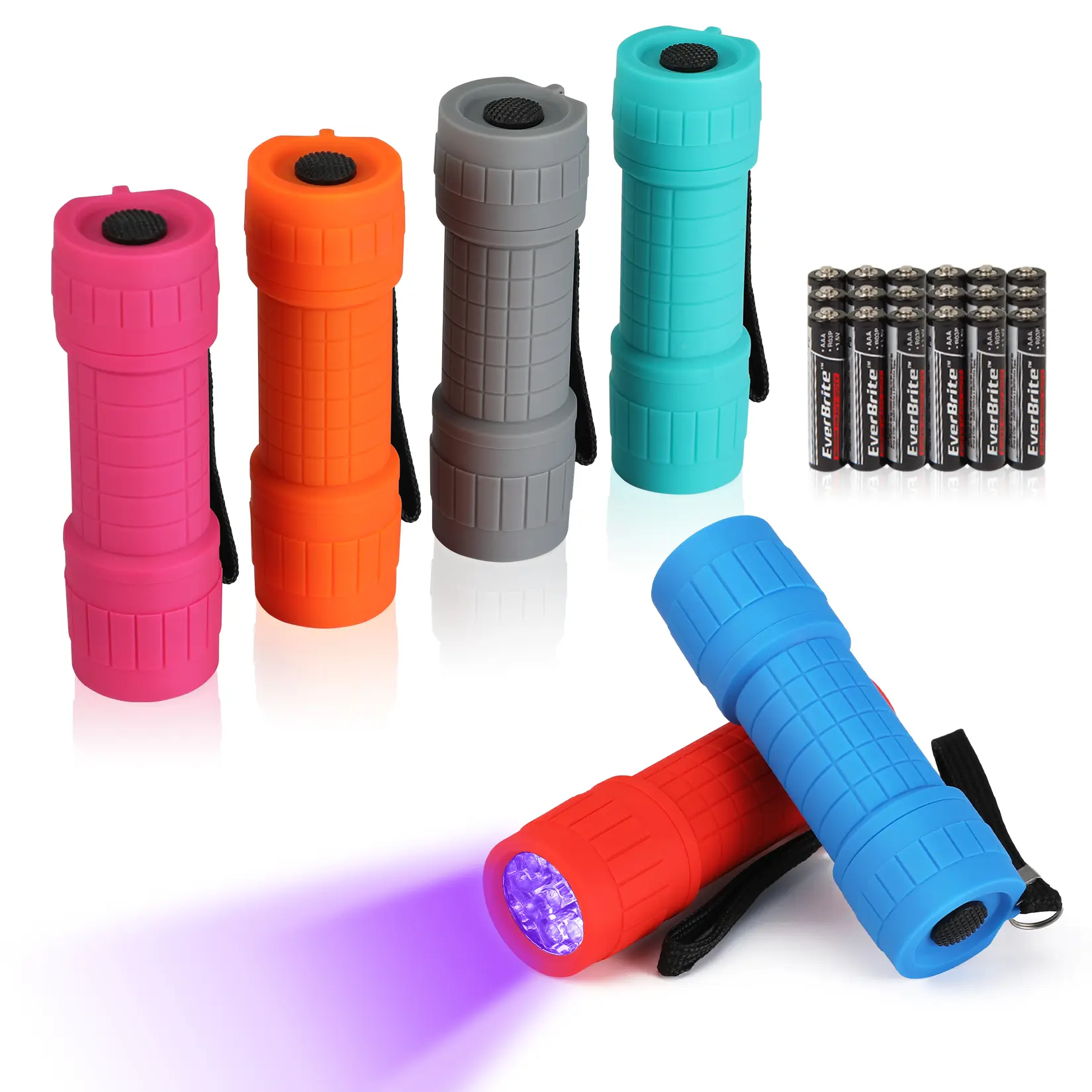 #summersale EverBrite Black Light/White Light Flashlight, UV Mini Flashlight, 9-Led 395nm Detector for Pet Urine, Stains, Scorpions, 18 AAA Batteries Included