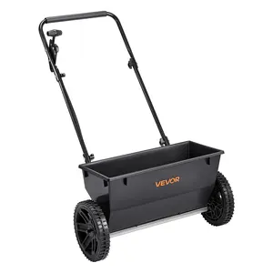 【FathersDayGift】VEVOR Walk-Behind Push Spreader, 50LBS Capacity, Drop Spreader with Hopper Grate, 18 in Spreading Width & 30 Settings, 10 in All Terrain Tires, Garden & Lawn Spreaders for Seed, Fertilizer