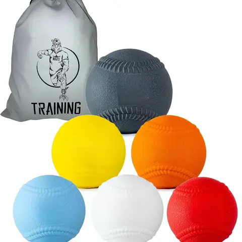Balls - Velo Set (Soft Shell Plyo Baseball)  Plyo with Seams Velocity Development Set - 6 Weighted Baseballs