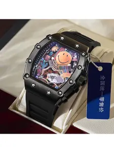 Richard High-Cut Fashion Quartz Luminous Waterproof Barrel-Shaped Watch for Men, Business Gift, Party Fashion