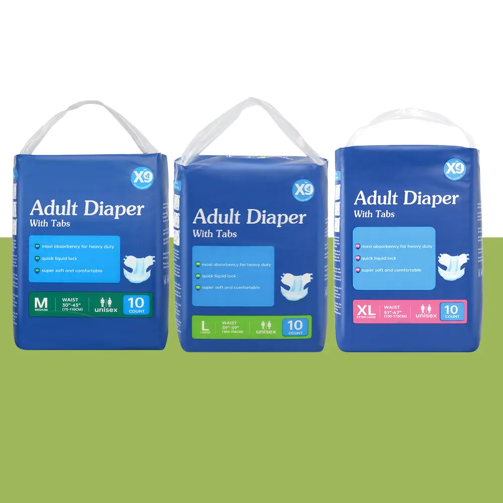 X9 Disposable Protective Underwear for Elderly Care (Size M), Multi-Pack (3-Count), Superabsorbent Breathable Cooling Cellulose Briefs with Hook-and-Loop Fasteners, 8-Hour Odor Control, Adjustable, No Polyethylene, Ideal for Post-Recovery Periods