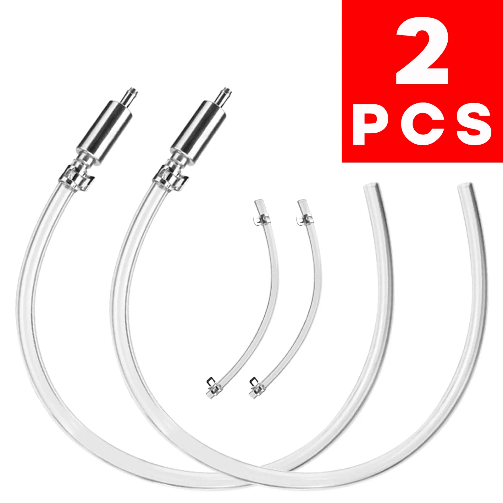 2PCS Brake Bleeder Hose, One Way Check Valve Tube Bleeding Tool Kit for Car Motorcyle Clutch, Upgraded Universal Brake Fluid Bleeder Kit for Hydraulic Brake System, Soft Tube with Metal Clips Aluminum Rubber Tubing