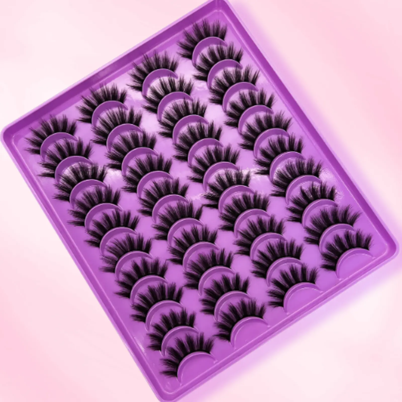 Fake Eyelashes,20Pairs Volumized False Eyelashes Natural Wispy Fluffy Faux Mink Strip False Eyelashes Fake Eyelashes Eye Lashes