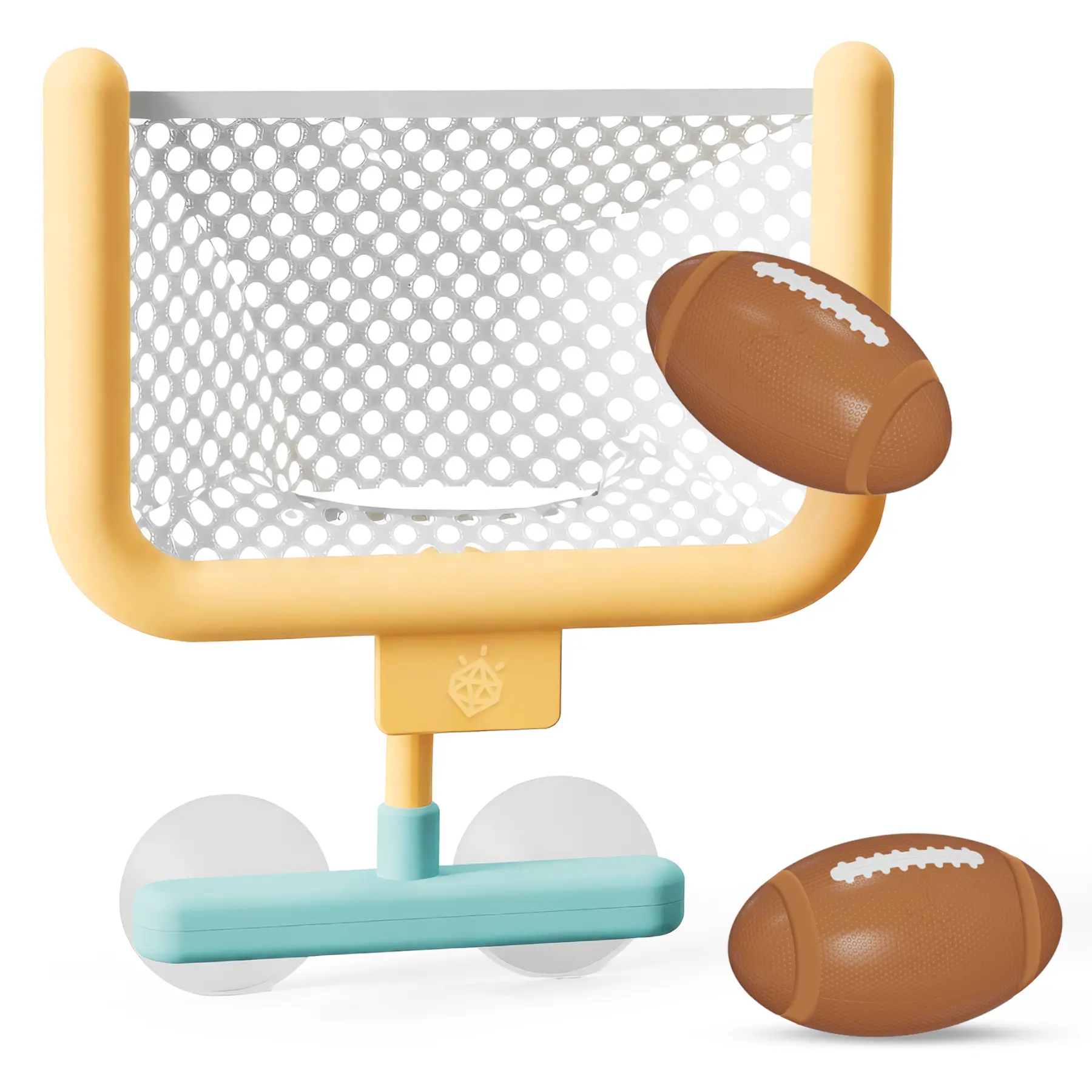 Jool Baby Bath Time Football Set - Goal Post with 2 Footballs – Suction-Mount Tub Toy for Toddlers