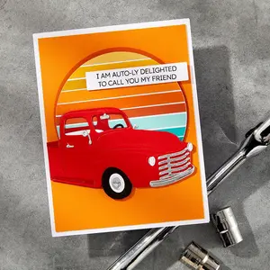 Cruisin' By Sentiments Clear Stamp & Die Set by Mindy Eggen