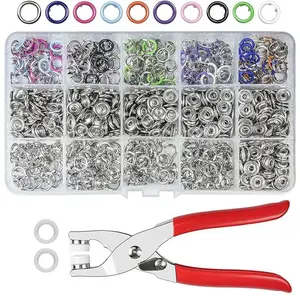200 PCS No-Sew Snap Button Kit with Pliers, Five Claw Buckle Tool Set,for Clothing DIY Repair on Jackets Jeans Bags,DIY Craft Repair & Replacement