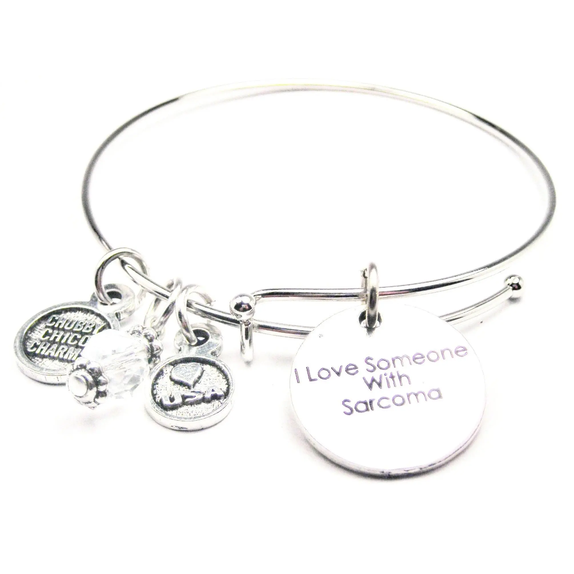 I Love Someone With Sarcoma Expandable Bangle Bracelet