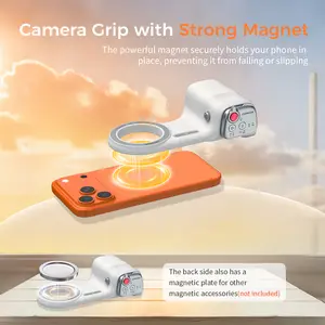 COMITOK Phone Camera Grip MOCA ARCO for Video Recording with Thumb Rest Area Design for iPhone Pro Max, with Enhanced Phone Mount & Detachable Remote for Easy Shooting, Video Call, Support iOS17/18/26