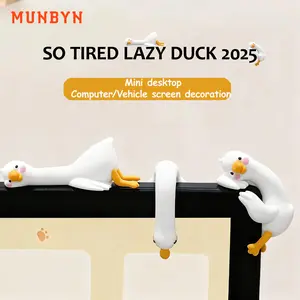 So Tired Lazy Duck Mini Desk Accessories 2025 New Desk Ornaments Work Partner 3pcs/set Perfect Desktop Decorations for Computer Screens, Office, and Home Decor Black Friday Christmas Gifts