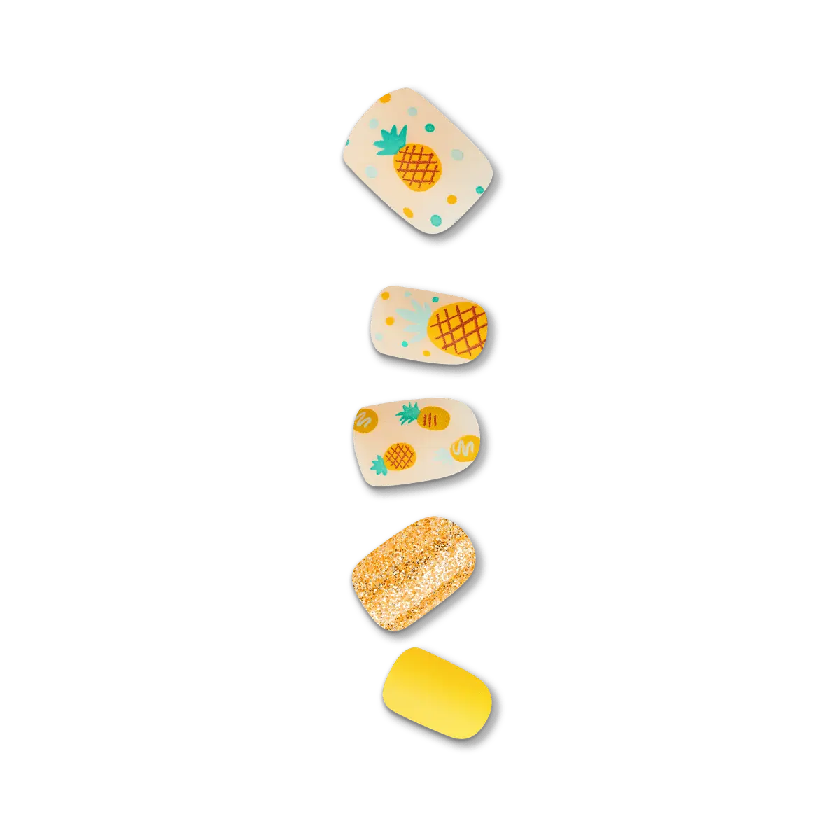 Impress Design No Glue Fake Press On Nails - Sun Daze | Design, Yellow, Short, Squoval, Manicure