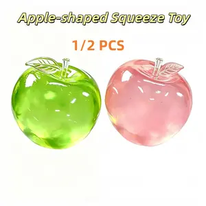 Apple Shape Squishy Toy, Soft Slow Rebound Stress Relief, Malt Sugar Filled, Unisex Adult & Kids Gift, Perfect Anxiety Relief Set