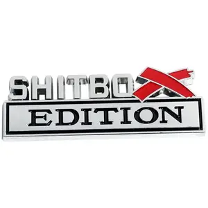 Shitbox Edition Emblems Badge Sticker Decal, 3D-metal Car Truck Fender Nameplate Decal Sticker for F-150 F250 F350 for Chevy Silverado for Chevrolet Truck Decals, Vehicle Exterior Decoration, Truck Accessories