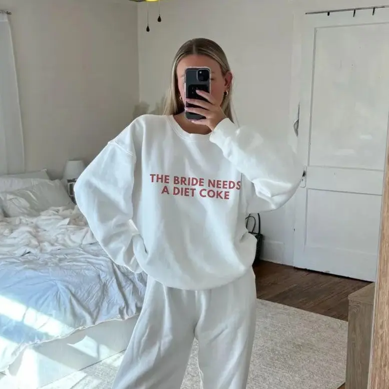 The BRIDE Needs a Drink Sweatshirt - Funny Bride Sweater, Custom Bachelorette Outfit, Bridal Crewneck