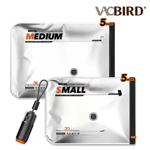 Summer Vibes Vacbird Ultra 15 Pack Vacuum Bags for Travel with USB & Battery 2-in-1 Rechargeable Air Pump, Summer Vibes Compression Storage Bags for Luggage and Home Storage, Space Saver for Clothes, Bedding