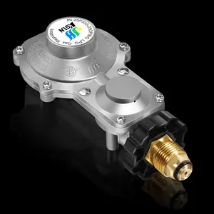 2 Stage  Regulator with 3/8" Female NPT and POL, Double Stage  Regulator for RV, Campers, 100lb Tank, Generators