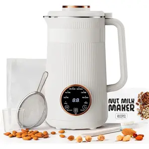 32oz Nut Milk Machine (Black) - Soy Milk Maker for Almond & Oat, Fruit Blender, Automatic Heated Programs, Self-Cleaning, Delay Start, Keep Warm & Boil Water, 1-Liter Capacity with Starter kit