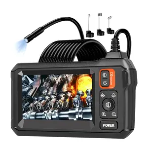 Industrial Endoscope BorescopeCamera with Light, 4.3 Inch Screen HDDigital Snake Camera, Waterproof SewerInspection Camera with 8 LED Lights, SemiRigid Cable, Measuring Gauges Automotive Car