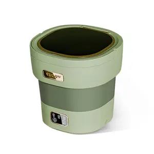 GAOMON 12L Mini Portable Washing Machine and Dryer, Folding Compact Small Washer Fully Automatic 3 Cleaning Modes Collapsible Camping Washer for RV Dorm Travel Hotel Laundry,Green